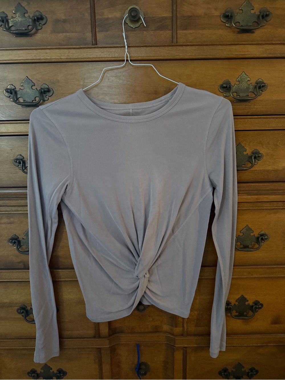 lululemon athletica Long Sleeve Twist-Knot Top in Mauve